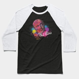 Phil Collins Face Watercolor Painting Vintage Look Baseball T-Shirt